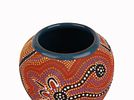 Australian Blue Gum Designs Ceramic Vase. Item/Description: Australian Aboriginal contemporary Image - 3