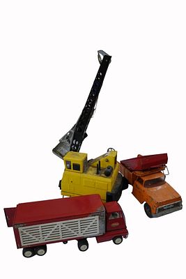 Pressed Steel Vintage Tonka Trucks. Item/Description: Lot of three pressed steel Tonka 