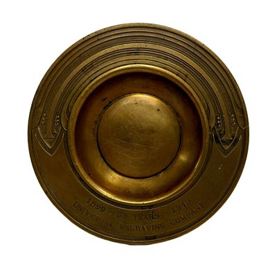 1949 Commemorative Bronze Bowl / Ashtray. Item/Description: Bastian Brothers round bronze Art 