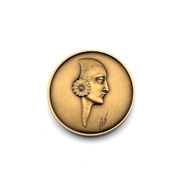Erte Style 1921 Bronze Medallion 65/1500. Item/Description: Erte Design Collection 'Style 1921' 