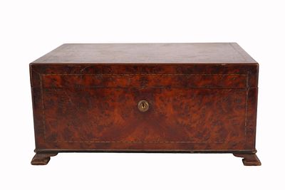 Alfred Dunhill Amboyna Burl Humidor. Item/Description: High-quality Amboyna burl veneer humidor 