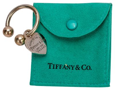 Tiffany & Co. Sterling Heart Tag Key Ring. Item/Description: Luxury design house Tiffany &amp; 