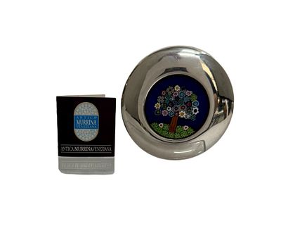 Murano Tree of Life Sterling Silver Trinket Box. Item/Description: Vintage Italian sterling 