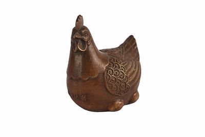 Chinese Bronze "Daji Dali" Feng Shui Rooster. Item/Description: Heavy-cast bronze figurine 