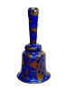 Chinese Colbalt Cloisonne Hand Bell. Item/Description: Chinese export-ware hand bell, finished Image - 4