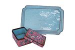 Chinese Cloisonne Enamel Smoking Set. Item/Description: Antique Chinese cloisonne enamel on Image - 4