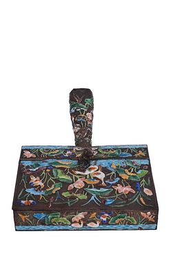 Antique Chinese Enameled Brass Silent Butler. Item/Description: Antique Chinese enameled brass 