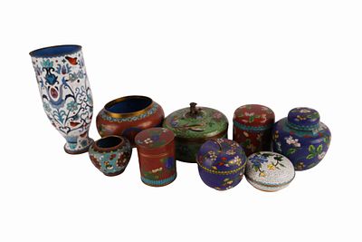 Assortment of Chinese & Japanese Cloisonne. Item/Description: Varied assortment of Chinese and 