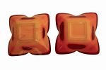 Pair of MCM Sasaki Japanese Art Glass Ashtrays. Item/Description: Pair of Sasaki mid-century Image - 1