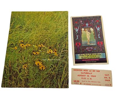 Woodstock Music & Art Fair Memorabilia (1969). Item/Description: Set includes an original 