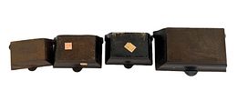 Antique Cast Iron Wall Match Safes. Item/Description: Collection of five Civil War-era cast iron Image - 7