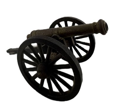 Cast Iron Civil War Cannon Figurine. Item/Description: Mid-century scale miniature artillery 