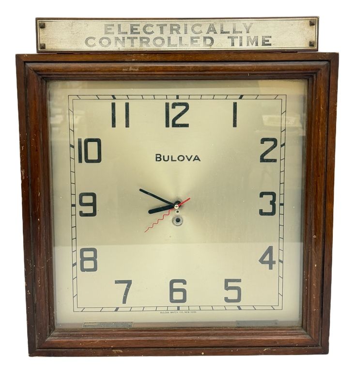 1930s Bulova Model ST-1 Art Deco Wall Clock. Item/Description: 1930s Bulova Model ST-1 