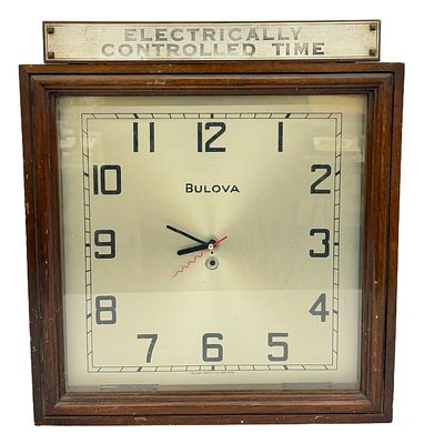 1930s Bulova Model ST-1 Art Deco Wall Clock. Item/Description: 1930s Bulova Model ST-1 