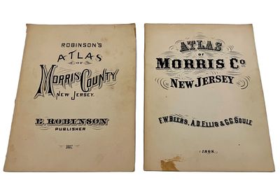 19th c. Morris County, New Jersey Map Atlases. Item/Description: Pair of original post-Civil War 