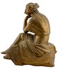 19th Century "Lady with Lyre" Ansonia Clock Topper. Item/Description: Neoclassical style cast Image - 2
