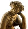 19th Century "Lady with Lyre" Ansonia Clock Topper. Item/Description: Neoclassical style cast Image - 4