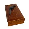 Western Novelty Miniature Revolver Vintage Box. Item/Description: Mid-century Old Western Image - 1