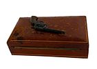 Western Novelty Miniature Revolver Vintage Box. Item/Description: Mid-century Old Western Image - 2