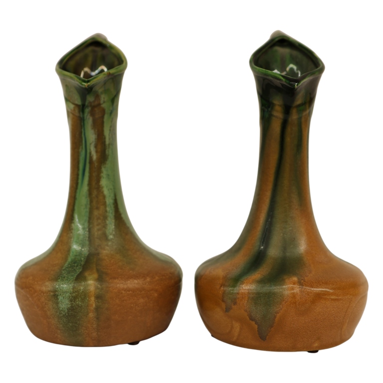 Thulin Art Nouveau Drip Glaze Pitcher Pair