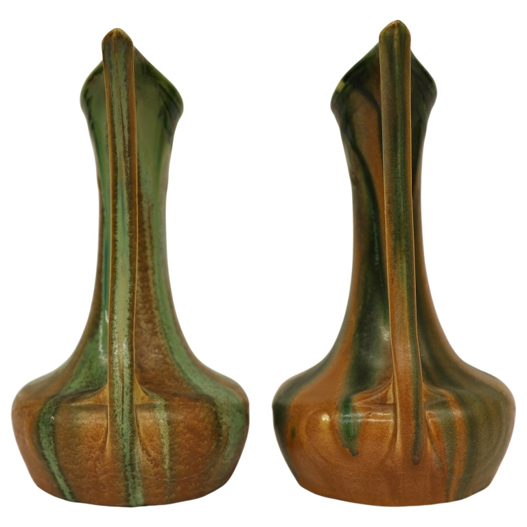 Thulin Art Nouveau Drip Glaze Pitcher Pair