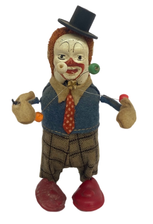 German Wind-Up Schuco Clown Juggler Toy with Key