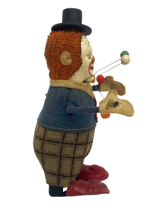 German Wind-Up Schuco Clown Juggler Toy with Key