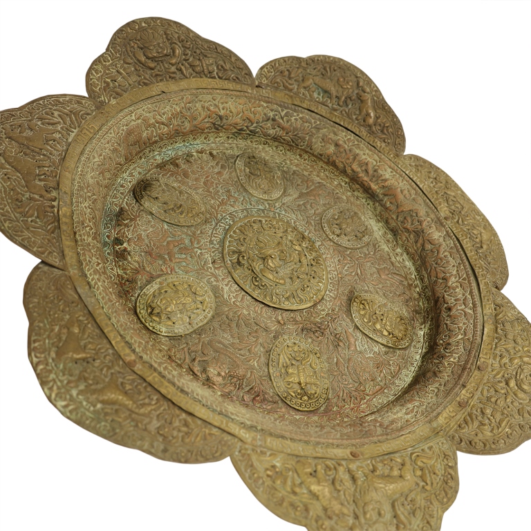 Persian Hammered Copper Footed Tazza