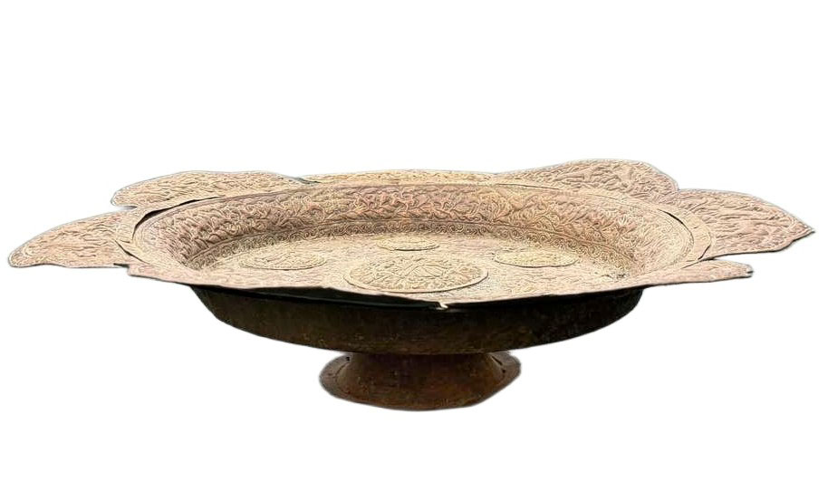 Persian Hammered Copper Footed Tazza