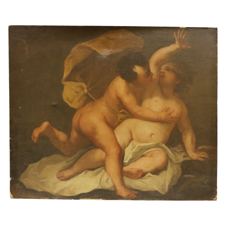 Large Baroque Eros and Anteros Oil Painting