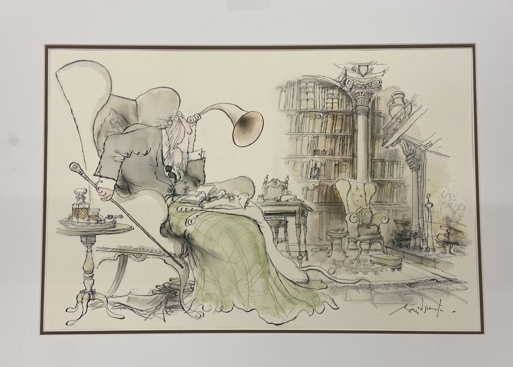 Ronald Searle - Watercolor Satirical Illustration