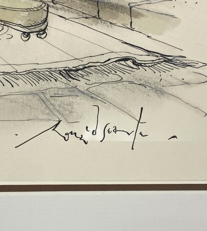 Ronald Searle - Watercolor Satirical Illustration