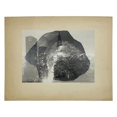Barbara Morgan, NYC - Fossil Photomontage. Item/Description: Original photomontage print titled 