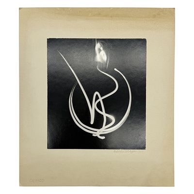 Barbara Morgan - Light Drawing Photograph. Item/Description: Signed silver gelatin print of a 