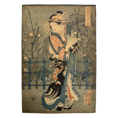 Utagawa Kunisada - Japanese Woodblock. Item/Description: Edo period woodblock print, by Utagawa 