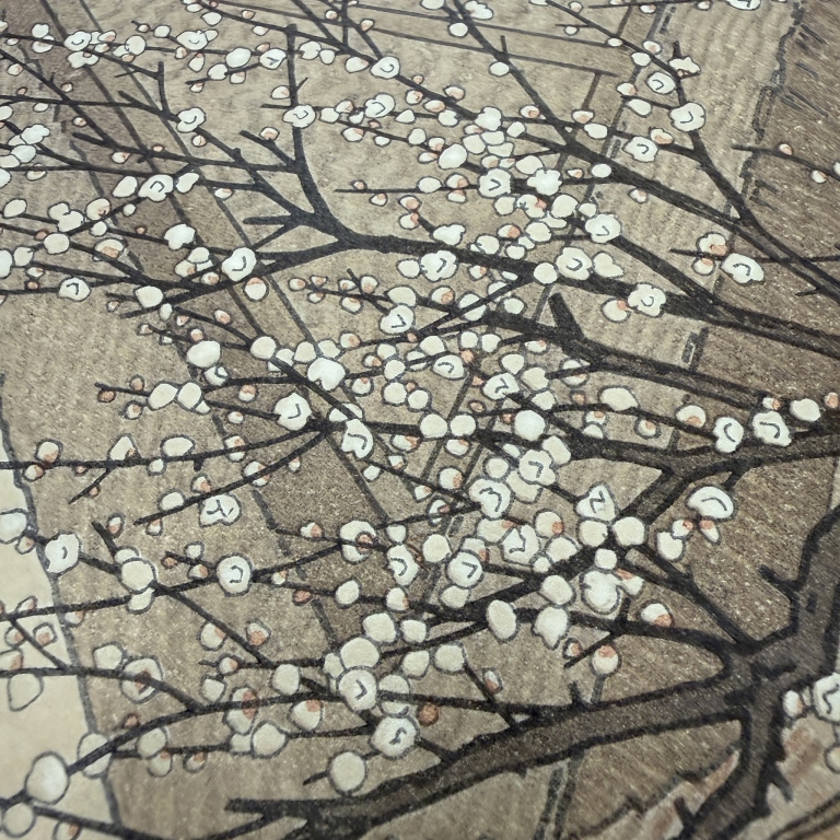 Toshi Yoshida - White Plum Woodblock