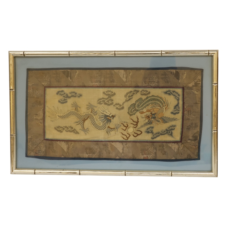 Framed Chinese Textile Panels Pairing