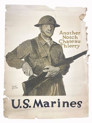 WWI Marine Corps Recruitment Poster. Item/Description: Original, iconic World War I United 