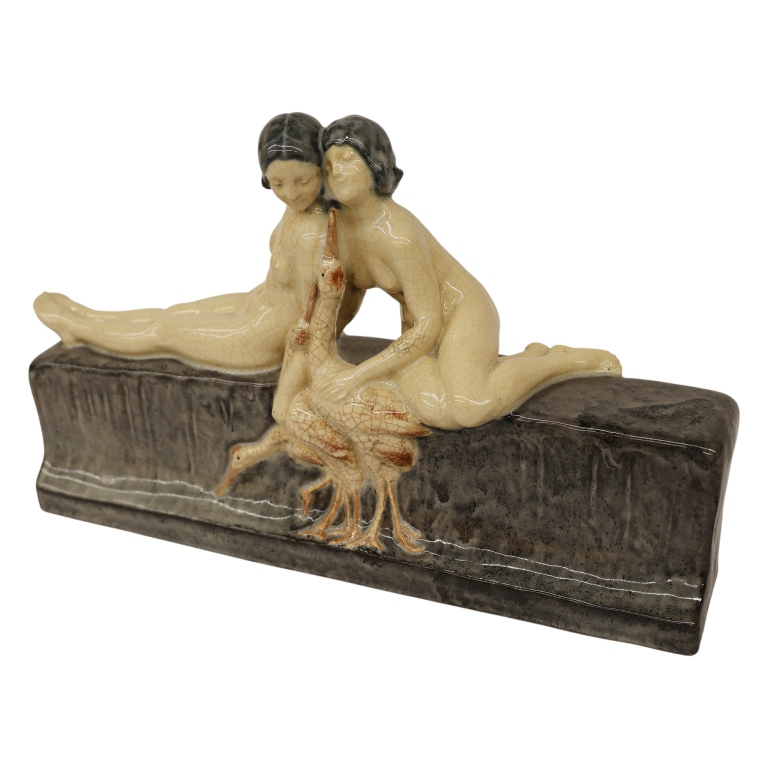 Marcel Guillard for Etling Art Deco Nude Sculpture