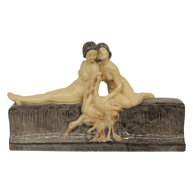 Marcel Guillard for Etling Art Deco Nude Sculpture