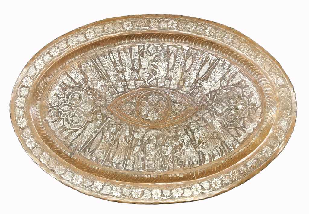 Persian Tinned Copper Tray Table