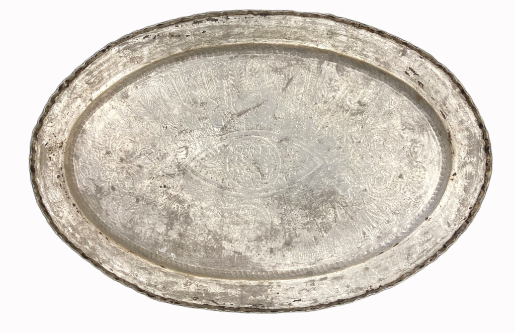 Persian Tinned Copper Tray Table
