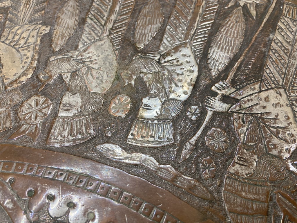 Persian Tinned Copper Tray Table