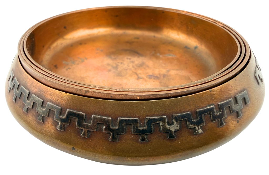 Heintz Sterling on Bronze Nesting Ashtray Set