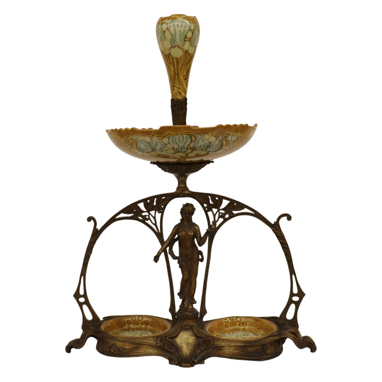 Art Nouveau Figural Centerpiece / Epergne