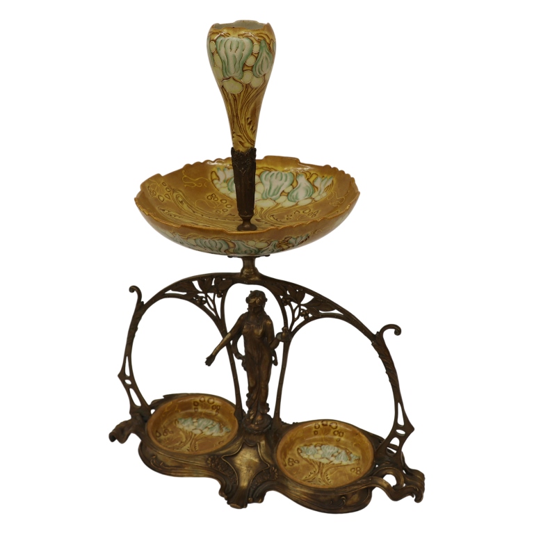 Art Nouveau Figural Centerpiece / Epergne