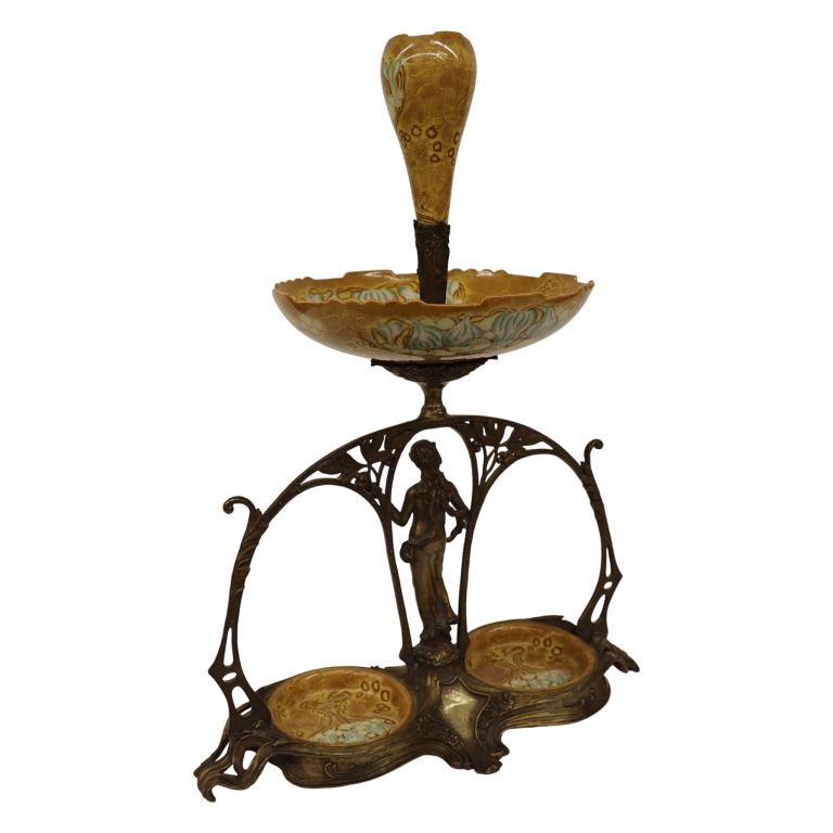 Art Nouveau Figural Centerpiece / Epergne
