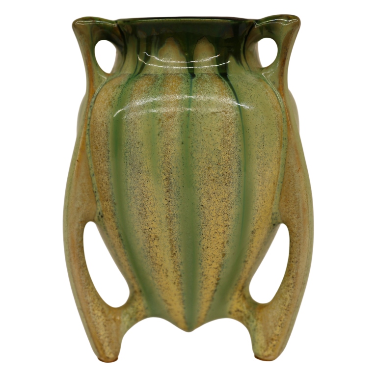 Thulin, Belgium Drip Glaze Tripod Vase