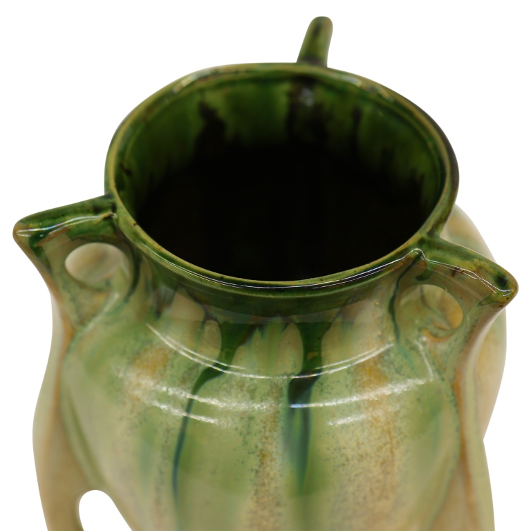 Thulin, Belgium Drip Glaze Tripod Vase