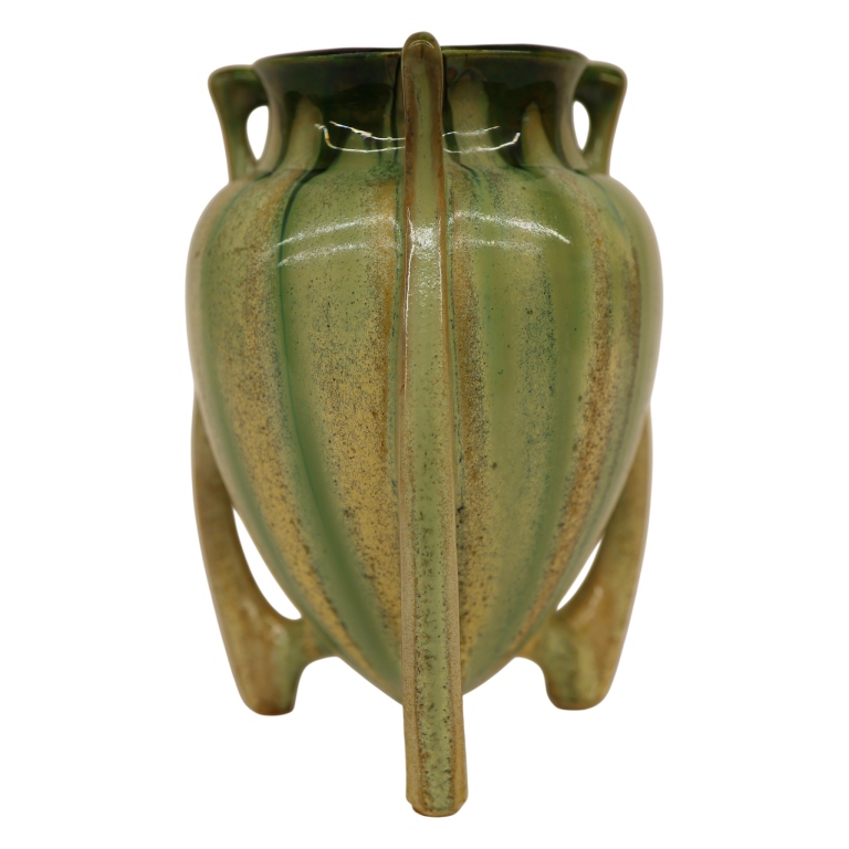 Thulin, Belgium Drip Glaze Tripod Vase
